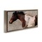 Stupell Industries Dashing Brown Horse Floater Framed Canvas Wall Art Design by Nina Blue
